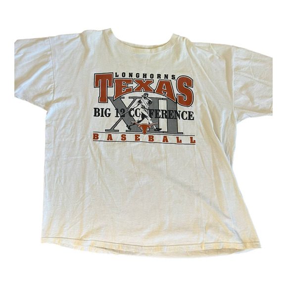 Vintage Texas longhorns baseball tshirt XXL white - Picture 1 of 4